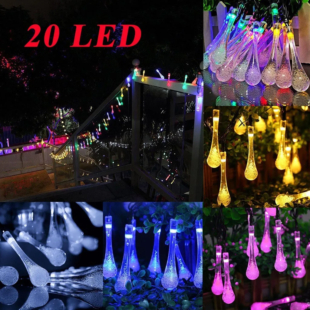 20/светодиодный слеза Водонепроницаемый светодиодный солнечный светильник