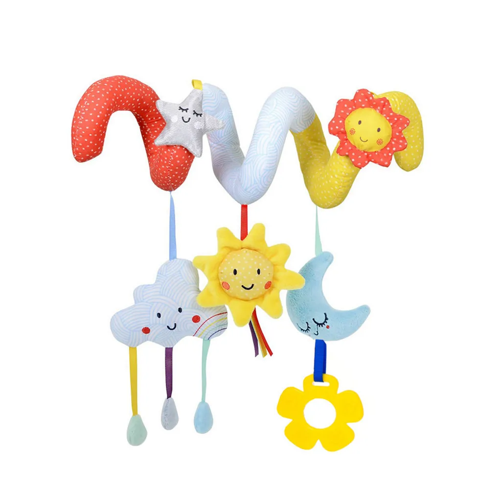 

Baby Stroller Hanging Bed Pendant Kid Infant Spiral Bed Stroller Toy Star Moon Elephant Educational Plush Soothing Doll Toys 5*