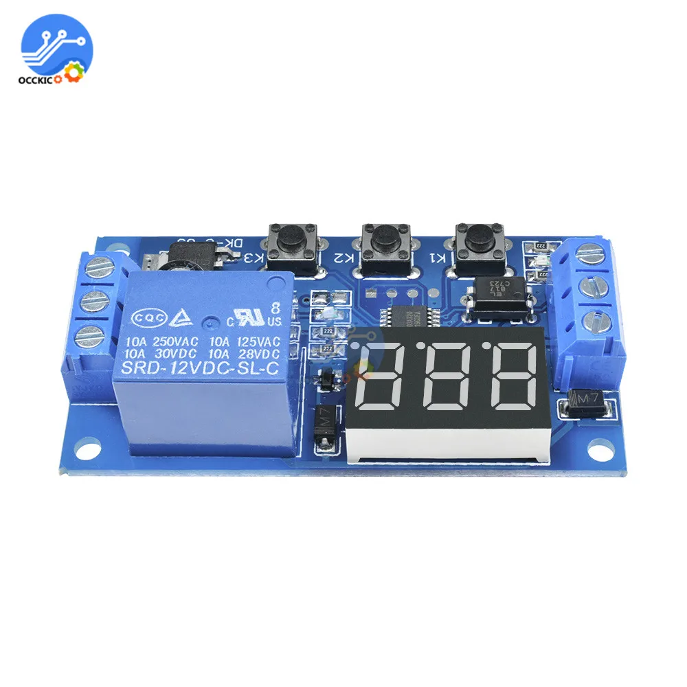 12 В постоянного тока реле времени задержки модуль светодиодный цифровой дисплей