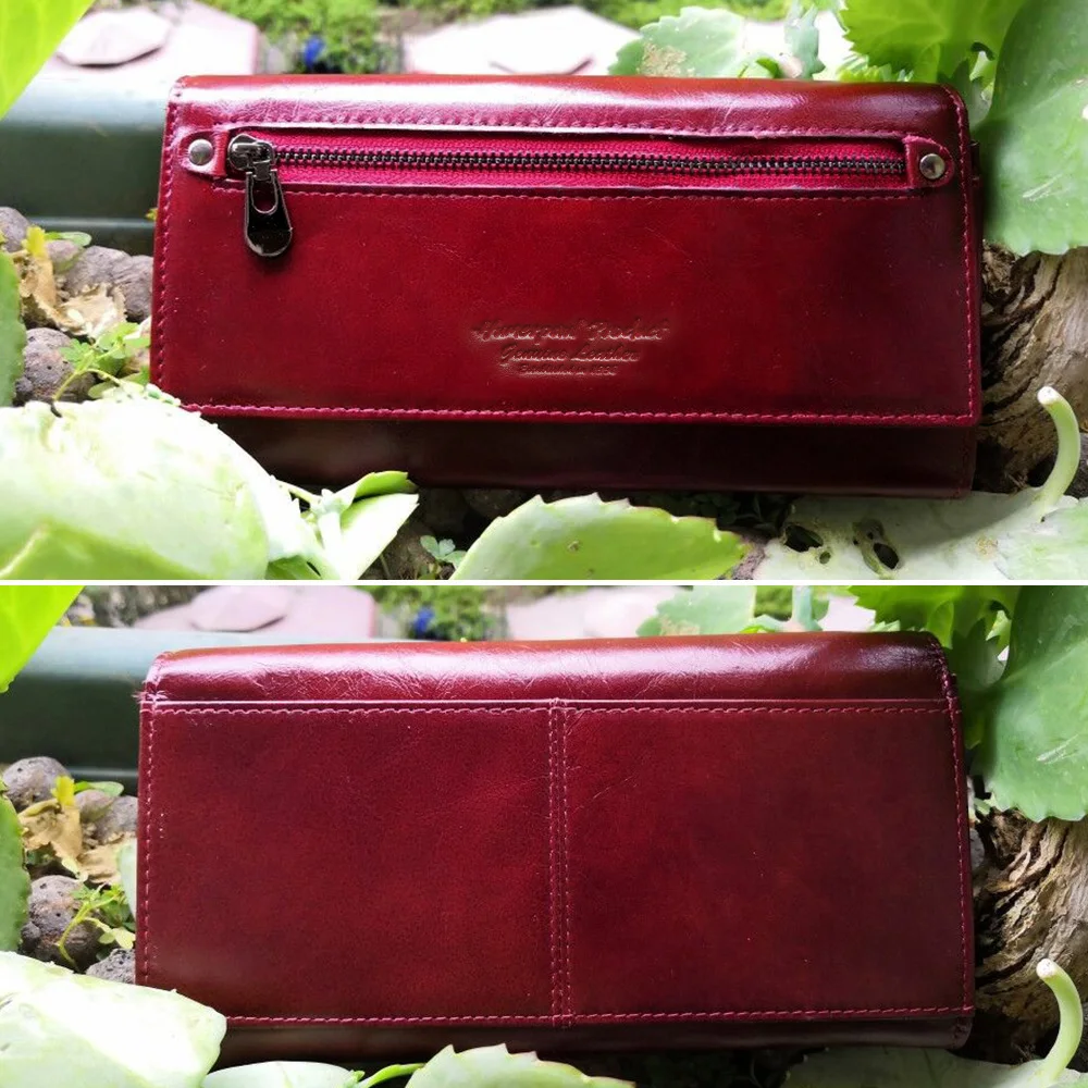 Кошелек женский из натуральной кожи с отделением для монет и зажимом | Багаж