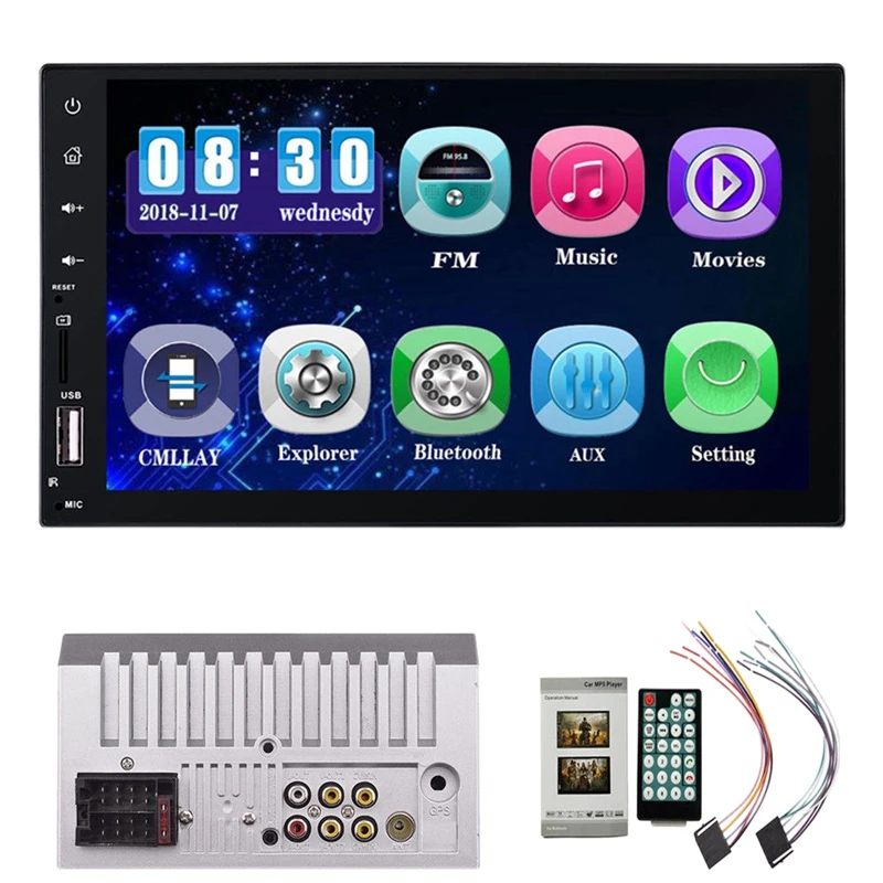 7 дюймов 2 Din автомобильный Dvd Радио мультимедийный плеер Gps навигация Hd Bluetooth