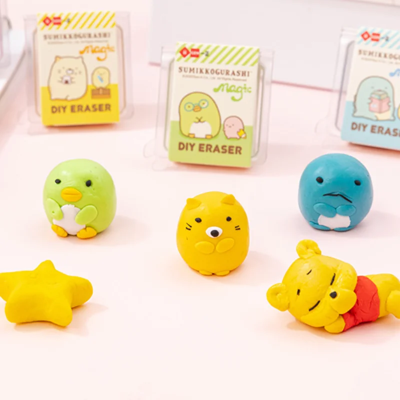 

Eraser Corner Friends Animal Series DIY Magic Plastic Viscous Color Handmade Children's Stationery Novelty Items