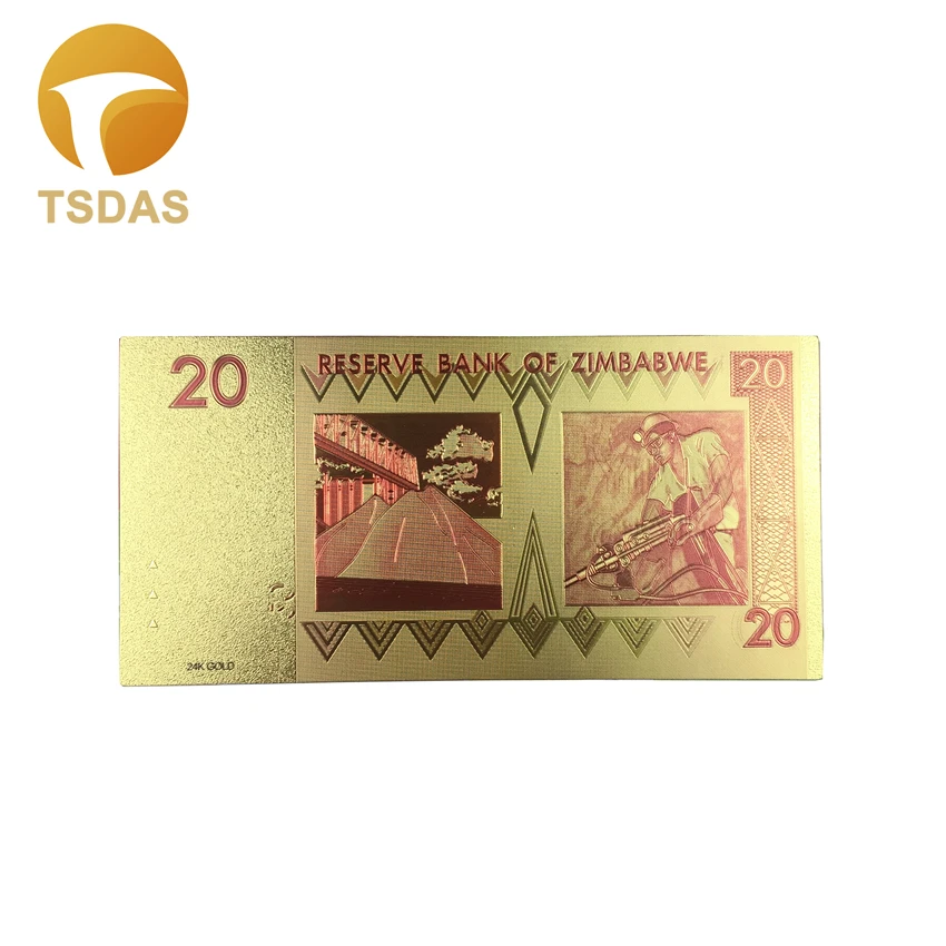 Модные банкноты для банкнот 10 шт./лот 24k позолоченные 20 долларов золота