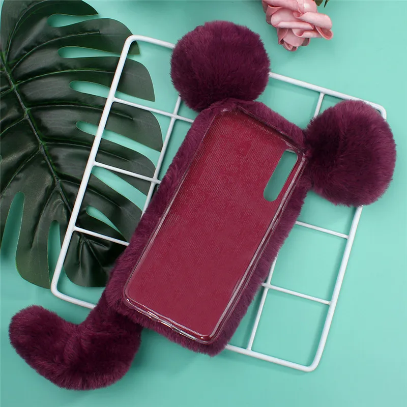Тёплый чехол P10 Plus для Huawei P20 Lite милый 3D пушистый задний Чехол мягкий ТПУ Pro Funda Hoesje |