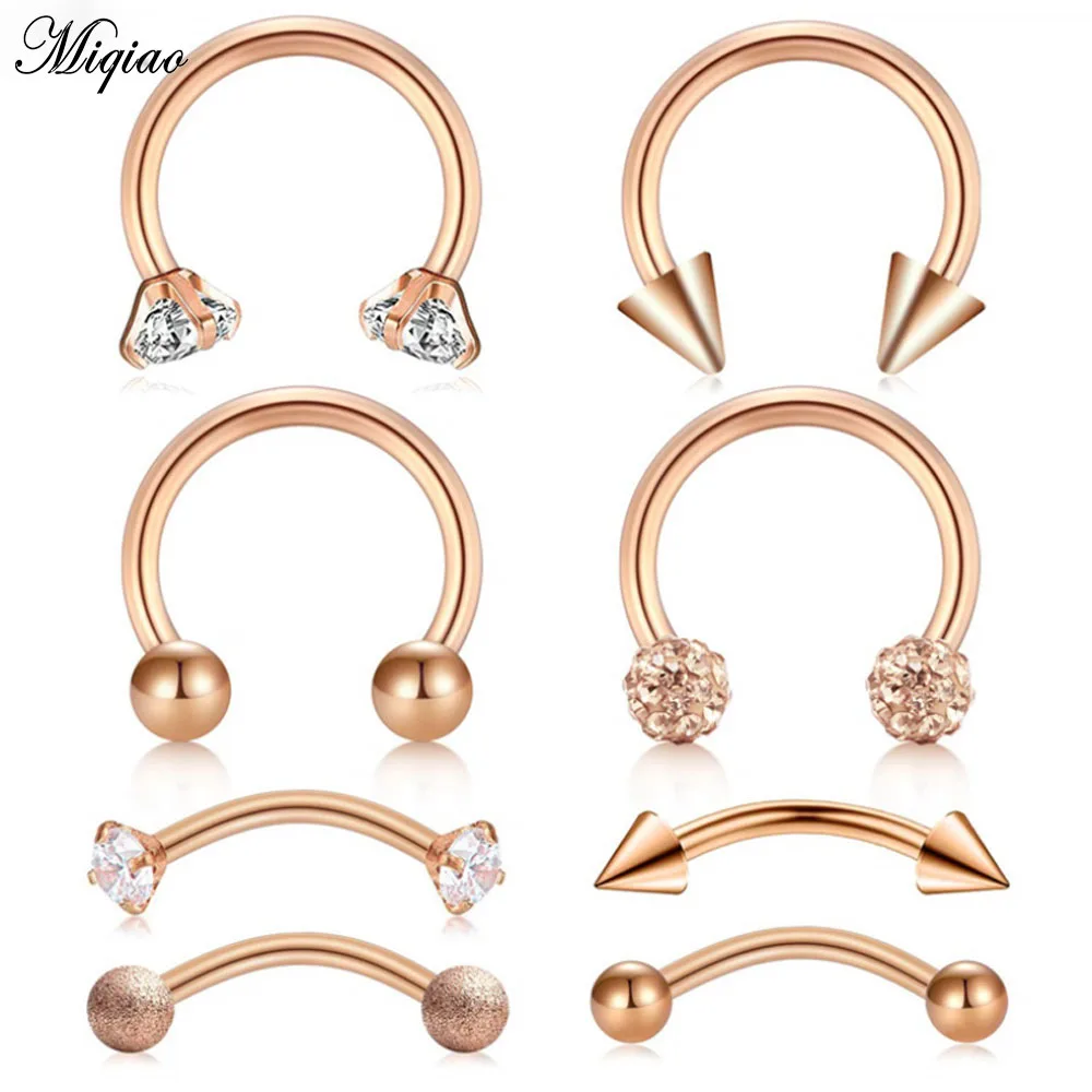 

Miqiao 2pcs Nose Ring Goth Punk Lip Ear Nose Clip On Fake Septum Hoop Lip Hoop Rings Earrings Body Jewelry