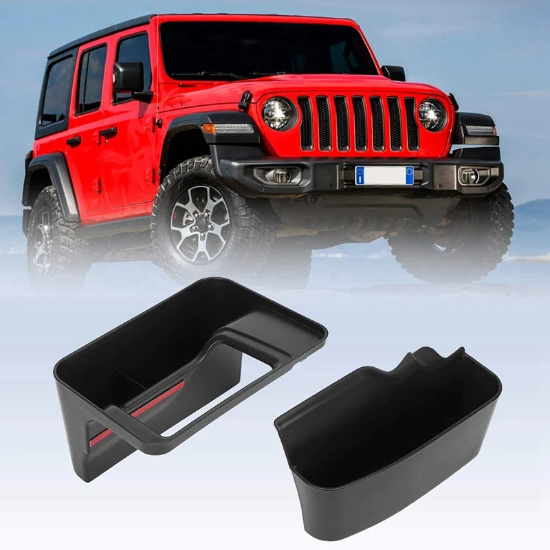 

GearTray Central Console Side Storage Box Organizer Tray+Copilot Glove Box Partition for Jeep Wrangler JL JLU 2018-2020