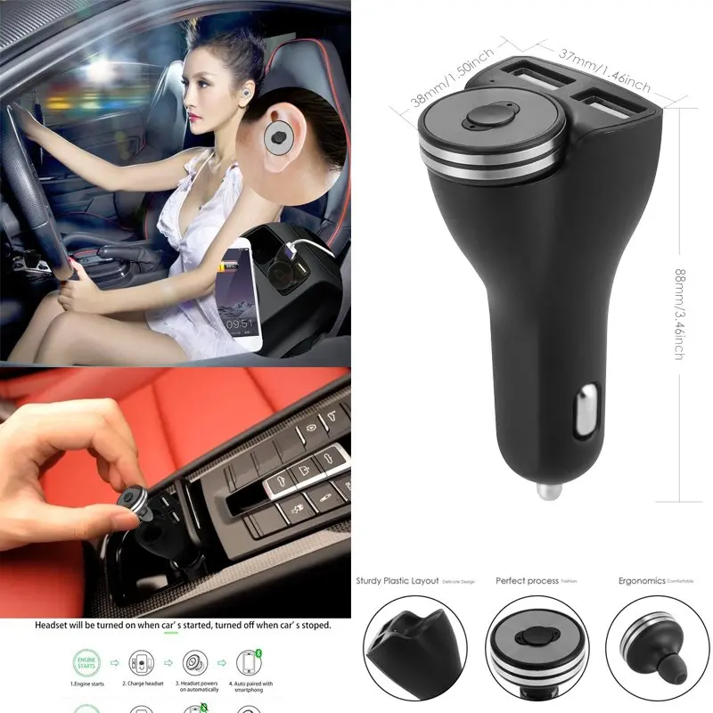 Автомобильное зарядное устройство с двумя портами беспроводные