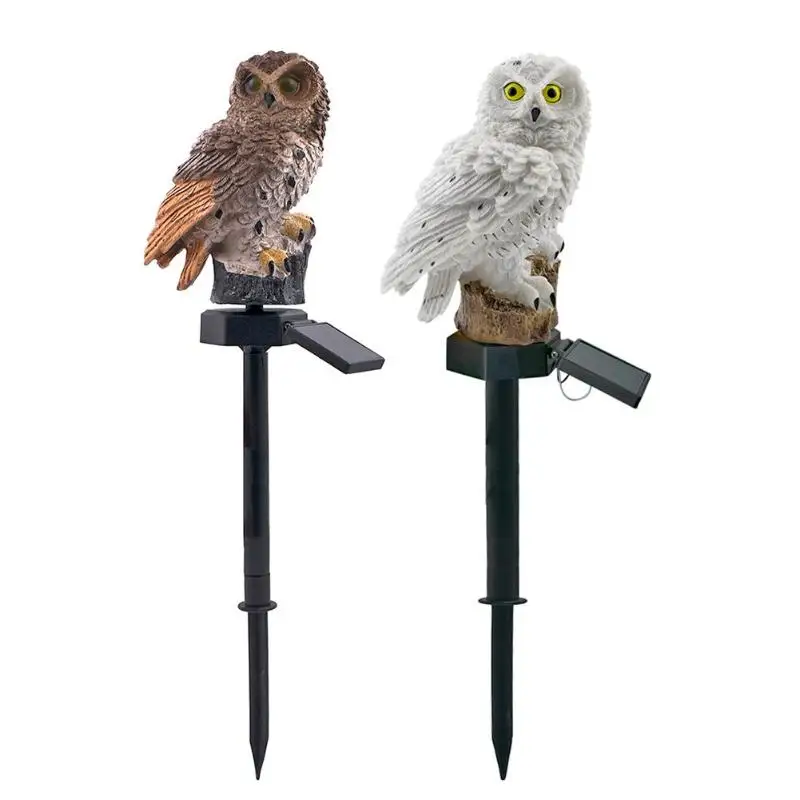 Сова Солнечный свет с солнечной светодиодный панелью поддельная