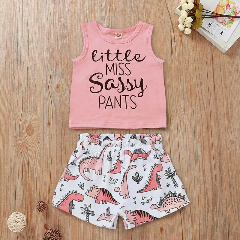 

Pudcoco Baby Spring Autumn Fashion Toddler Kids Baby Girls Sleeveless T-shirt Tops Vest Shorts Clothes Tracksuit