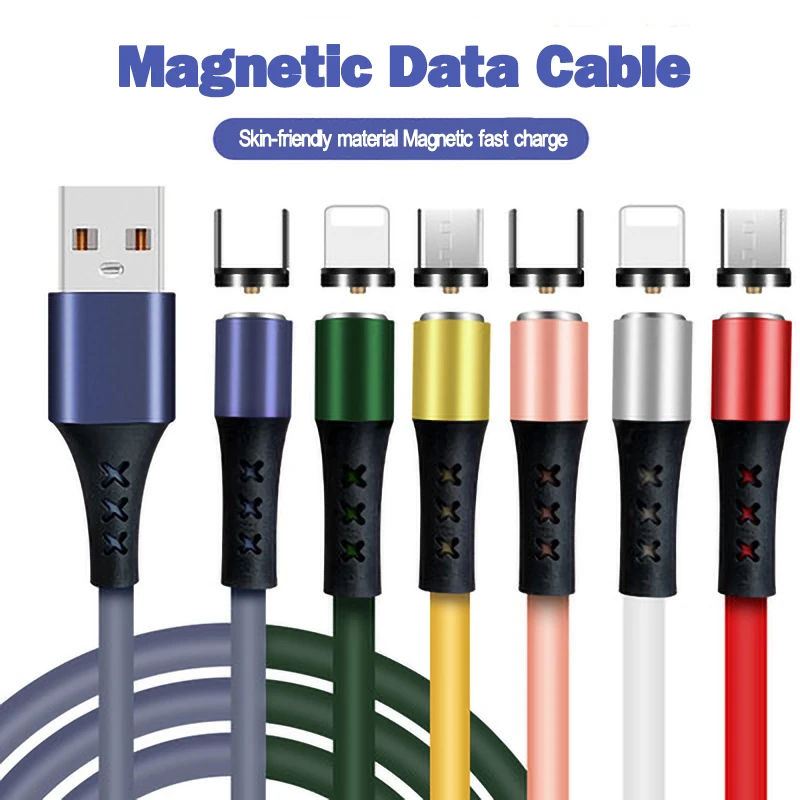 

HA25 3in1 LED Magnetic Lighting Micro USB Type C Cable Charging Cord For Huawei Xiaomi Mobile Phone Charger USB C Charge Cable