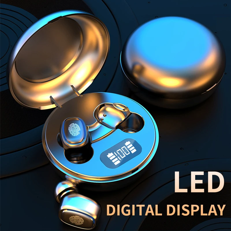 Newest TWS Wireless Bluetooth 5.0 9D Noise Reduction IPX6 Waterproof Sport LED Display In-ear Headset 3D Stereo with Microphone |