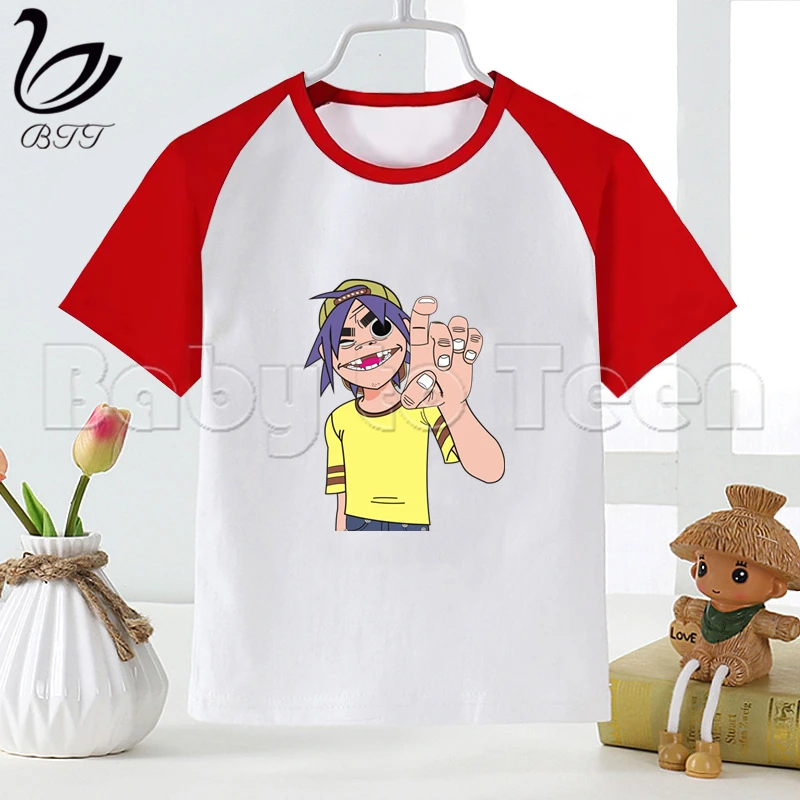 Gorillaz/футболка для мальчиков с рок группой летняя детская футболка топы маленьких
