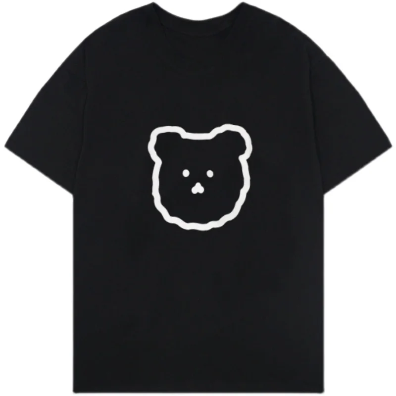 

Half Sleeve T-shirts for Women 2021 Summer New Fashion Street Casual Style Tops O-Neck Cartoon Printing Loose Harajuku Tees