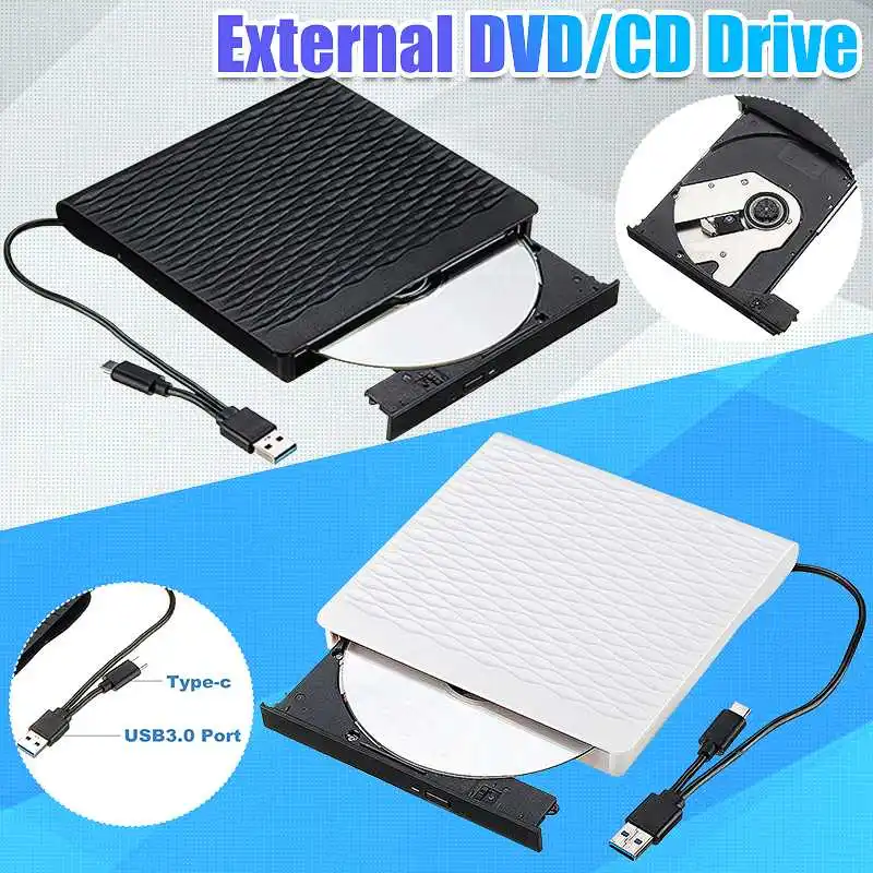 Тип C USB 3,0 внешний CD DVD привод Оптический привод для ноутбука Настольный Windows портативный тонкий DVD-RW проигрыватель