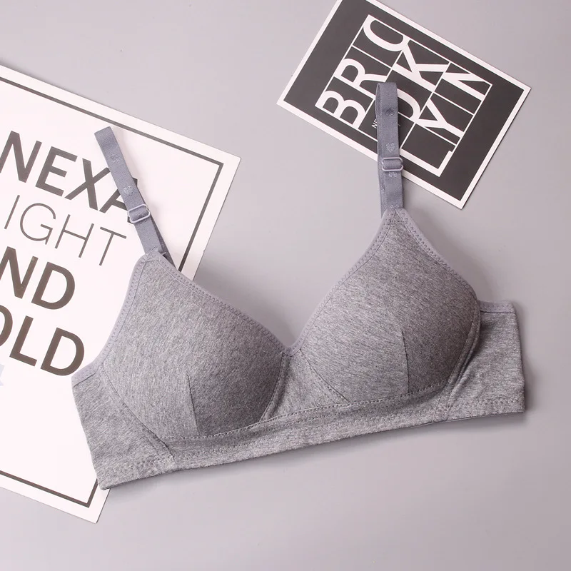 

Student underwear girl development period sexy breast gathered prevent drooping without steel ring push up bra cotton lingerie
