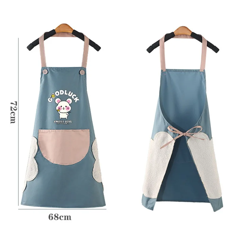 

Kitchen Apron Waterproof Apron for Women Wipeable Oil-Proof Wreath Rabbit tablier cuisine femme Kitchen Househould Accessories