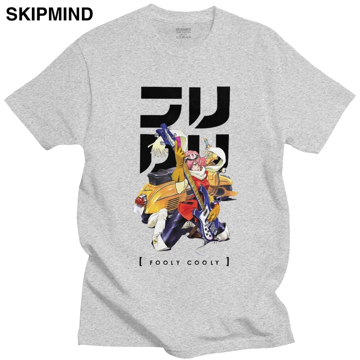 Хорошо подходят для топсайдеров, Fooly овевает Харуко футболка с короткими рукавами, с круглым вырезом, хлопковая футболка на каждый день с рисунками из Аниме Манга FLCL футболка одежда подарок