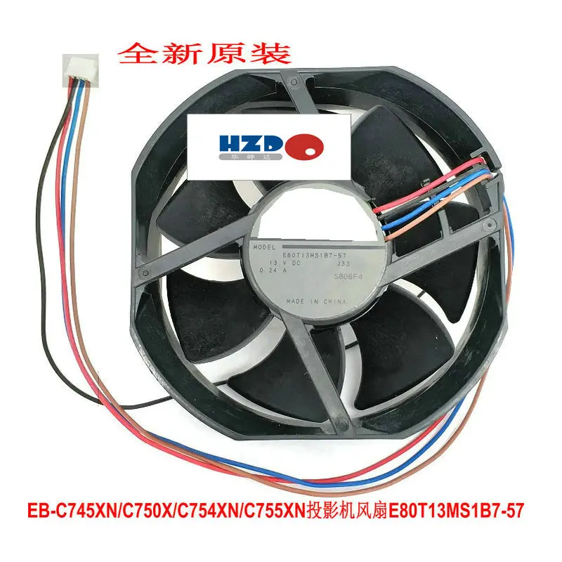 

New original 8025 12v 0.24a E80T13MS1B7-57 J33 EB-C745XN/C750X/754x/c755xn C2020XN/C2040XN/C2050WN Projector Cooling Fan HZDO