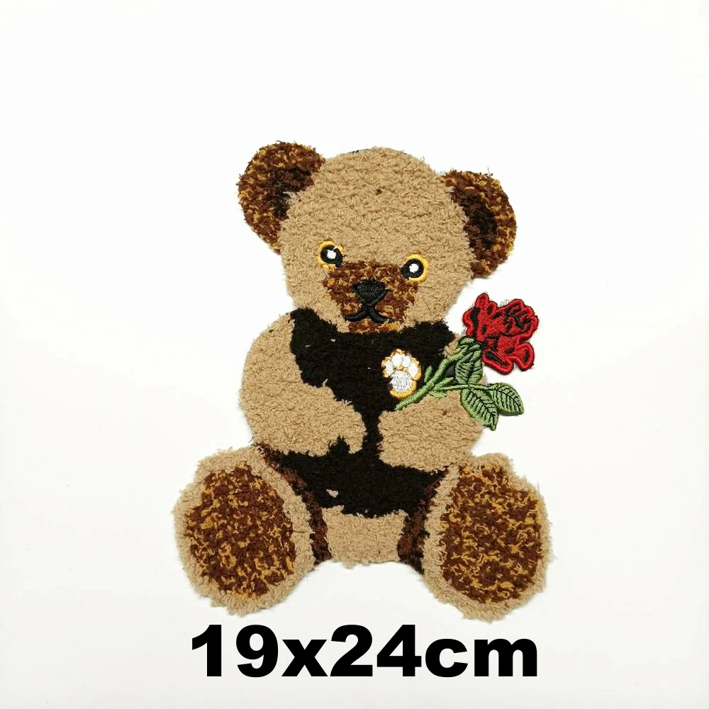 

Garment accessory large embroidery big bear cartoon patches for clothing PA-3427