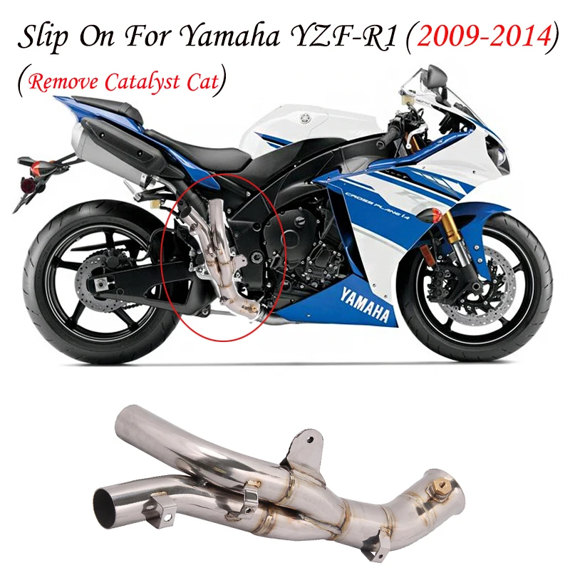 Slip On выхлопных газов для Yamaha R1 YZF 2009 2014 мотоцикл выхлопной глушитель трубы Escape