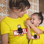 Футболка с изображением Мстителей и Тора, одинаковая одежда для всей семьи, модные детские топы с короткими рукавами для мальчиков и девочек с героями мультфильмов Marvel, летняя одежда для пар