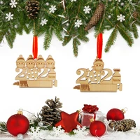 christmas tree ornaments pine branch pendant 2021 vaccine survivor family wooden crafts diy christmas decorations supplies