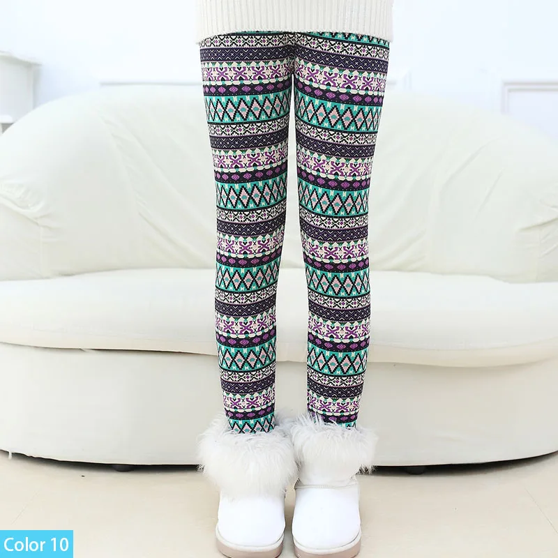 Color 10 SheeCute/леггинсы для девочек плотные теплые штаны для малышей и детей детские штаны с цветочным принтом на осень-зиму SCW101 - Цвет: Color 10