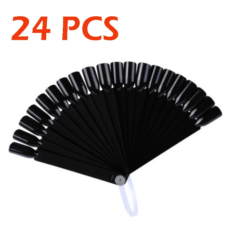 24PCS-Black 12 В/24 В/32/50 шт. палочки накладные ногти пластина лак для ногтей Цвет пластина демонстрационная доска начинающих практиковать Sketchpad Дисплей стенд - Цвет: 24PCS-Black