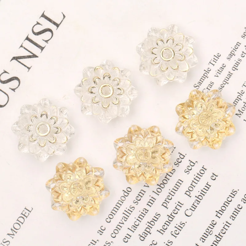 10 шт./лот прозрачные Цветы из кристаллов с плоской задней стороной Кабошоны