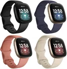 (4 упаковки) силиконовый ремешок для Fitbit Versa 3 Смарт-часы, двойной-Buck водонепроницаемый браслет для мужчин и женщин ремешок для Fitbit Sense