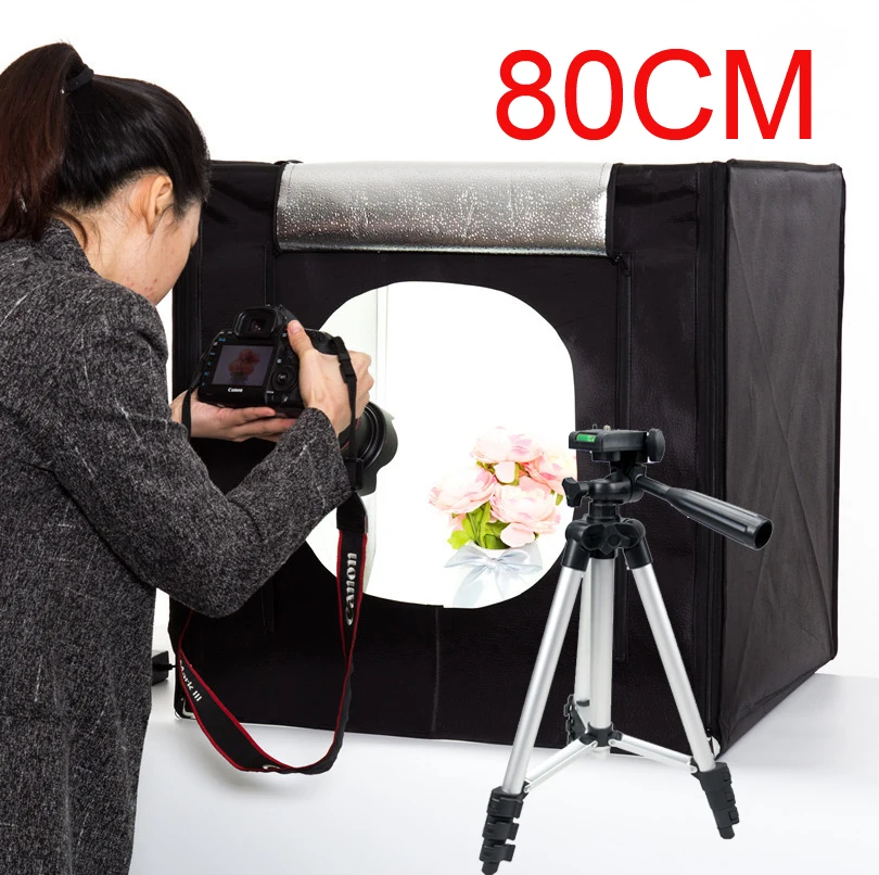 Фотостудия светодиодный световой короб 80 см Настольный студийный осветительный