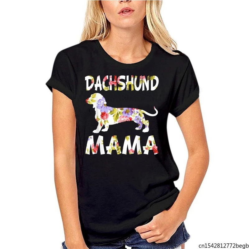 

Mama Dog Mom Flower Weiner Dog Cute Women's T Shirt