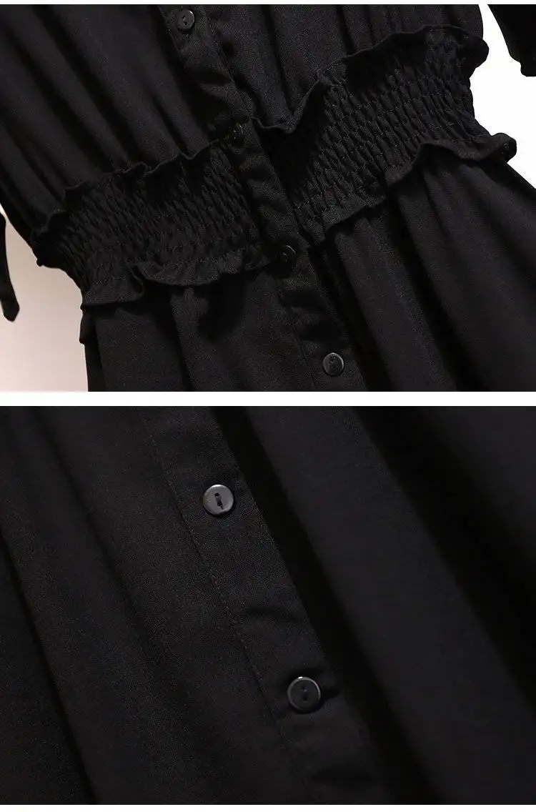 

L-5XL Summer Short Sleeve Women Dress Casual V-neck Plus Size Loose Dress Fashion Solid A line Lady Button Plus size Dresses