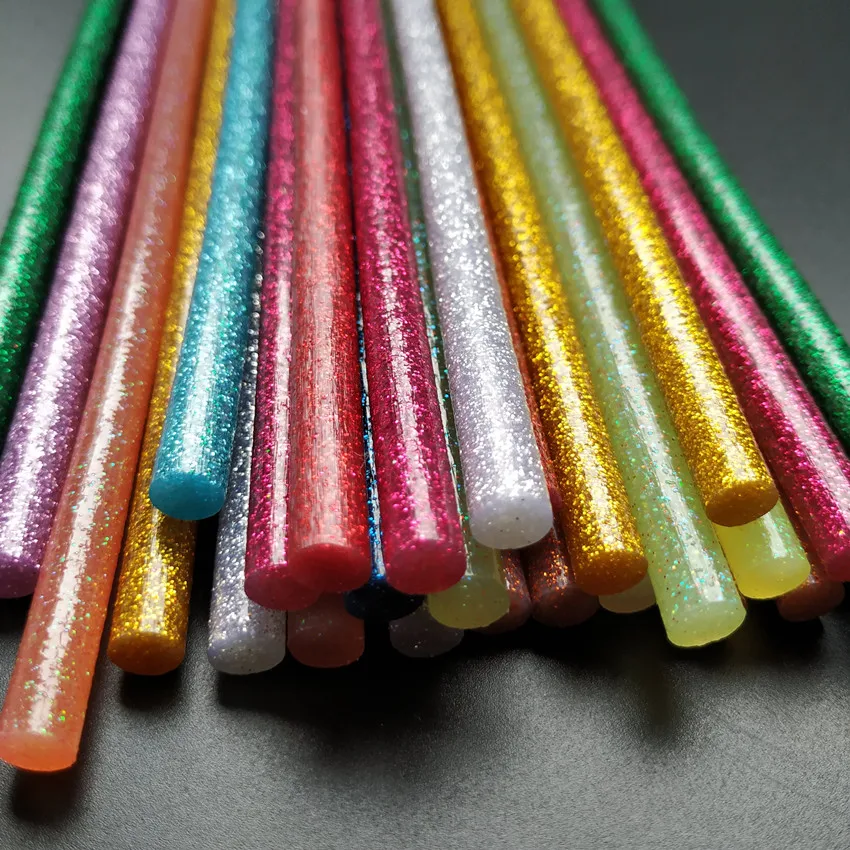 

25PCS Colourful Glitter 11mm*200mm Hot Melt Glue Sticks For Glue Gun Craft Repair Accessories Adhesive Stick