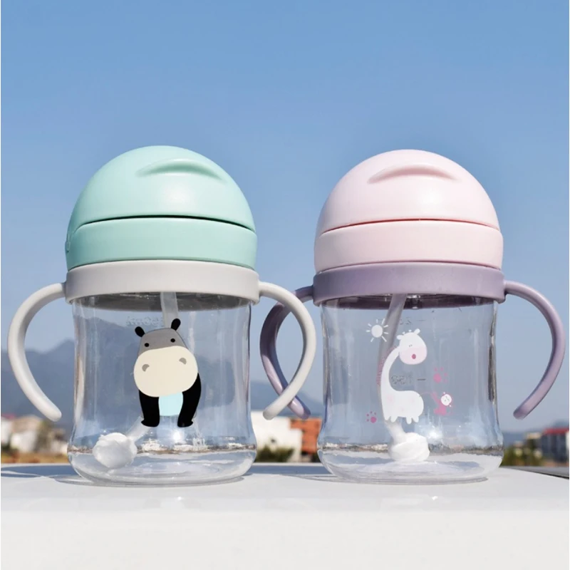 

250/350ml Baby Feeding Cup with Straw Children Learn Feeding Drinking Bottle Kids Training Cup with Straw