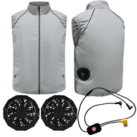 fan vest usb power supply reflective air conditioning summer cooling windbreaker fishing clothing camping running hiking jacket