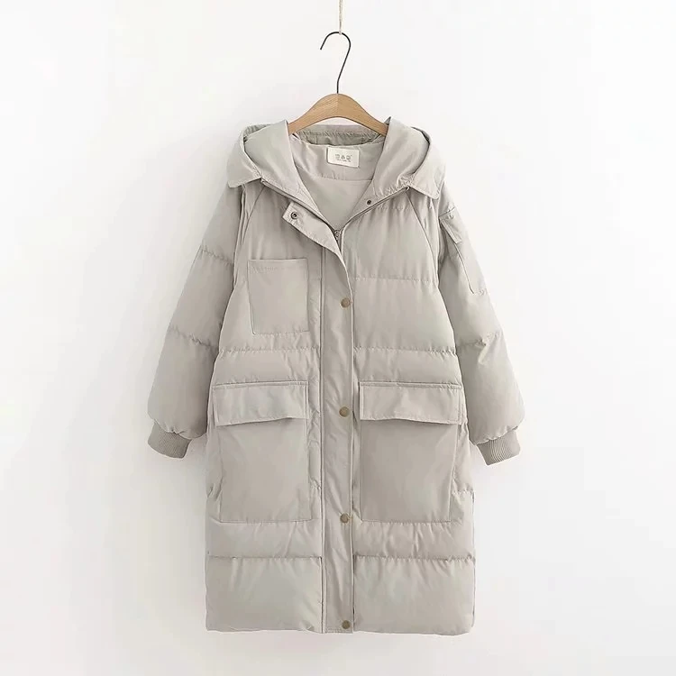 Черные женские зимние длинные парки с хлопковой подкладкой 2019 Модные Женские