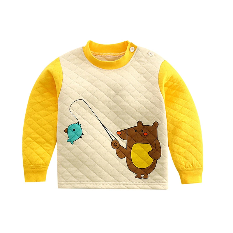 Baby Tshirt Thick Winter Warm Home Wear Newborn Baby Boys Girls Tops T-shirt Kids Clothing Baby Clothes