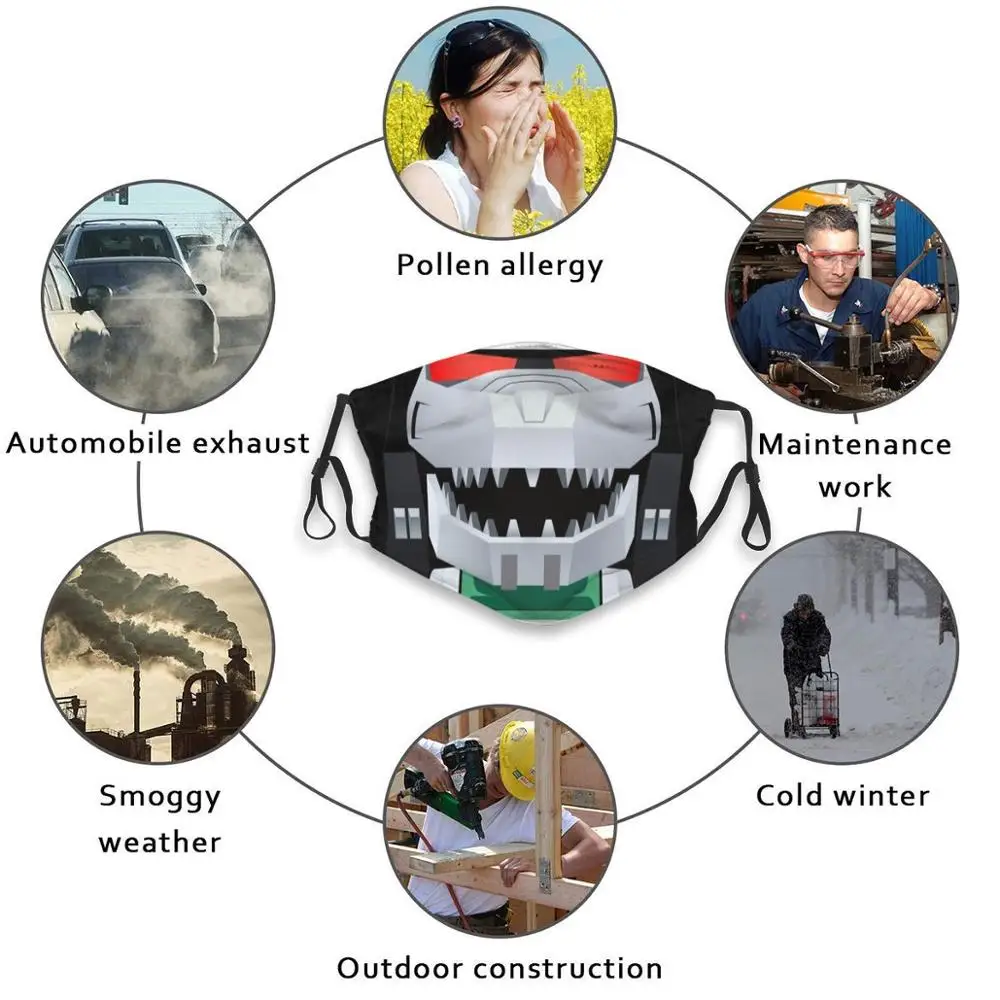 

Green Robot Funny Print Reusable Pm2.5 Filter Face Mask Robot Green Covidmasks