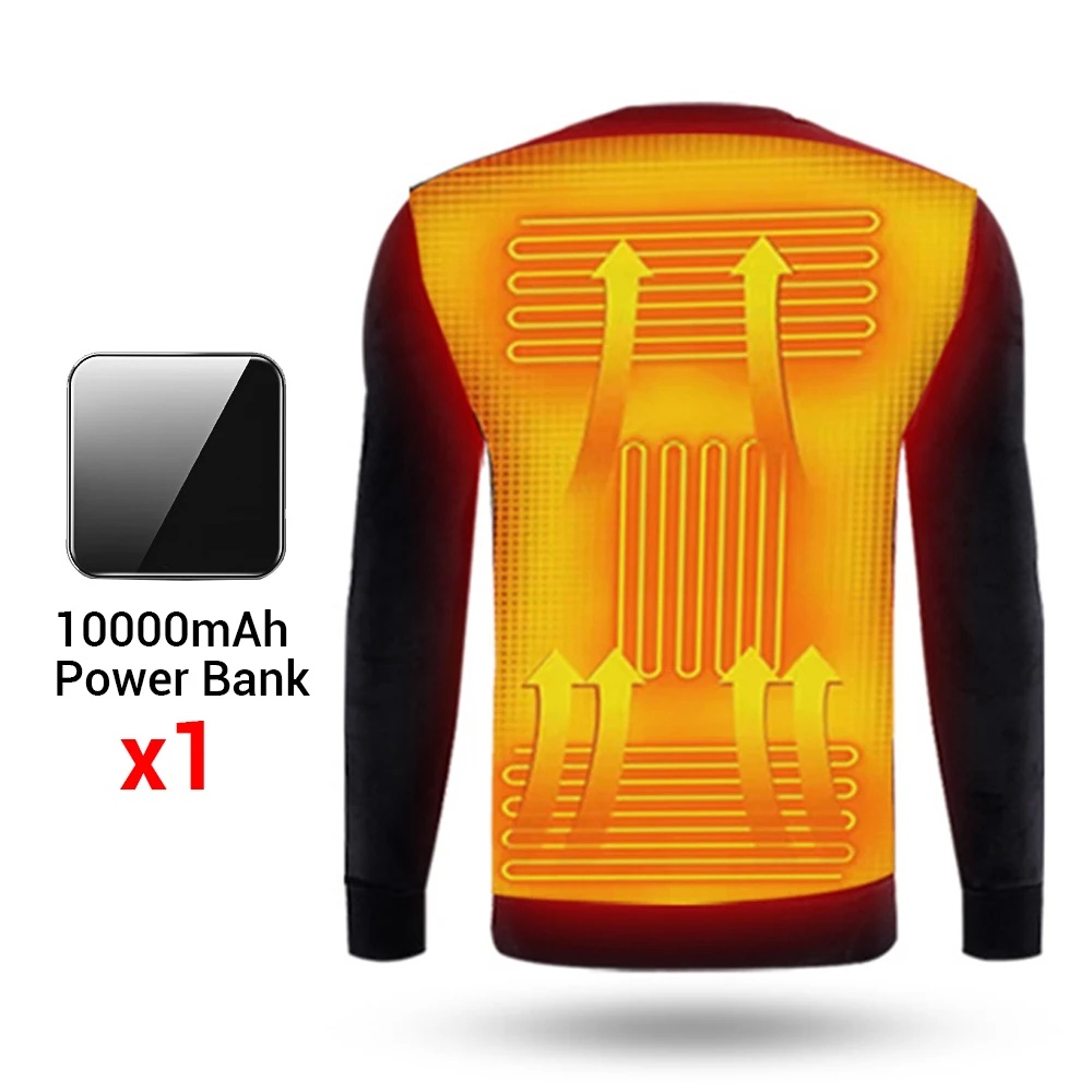 Only Tops Battery HEROBIKER/комплект зимнего термобелья на флисовой подкладке для мотоцикла, катания на лыжах, USB, подштанники с электрическим подогревом, футболки и штаны - Цвет: Only Tops Battery