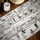 1 шт.1 партия декоративные клейкие ленты в стиле ретро черно-белые художественные декоративные бумажные японские наклейки для скрапбукинга сделай сам 3 м