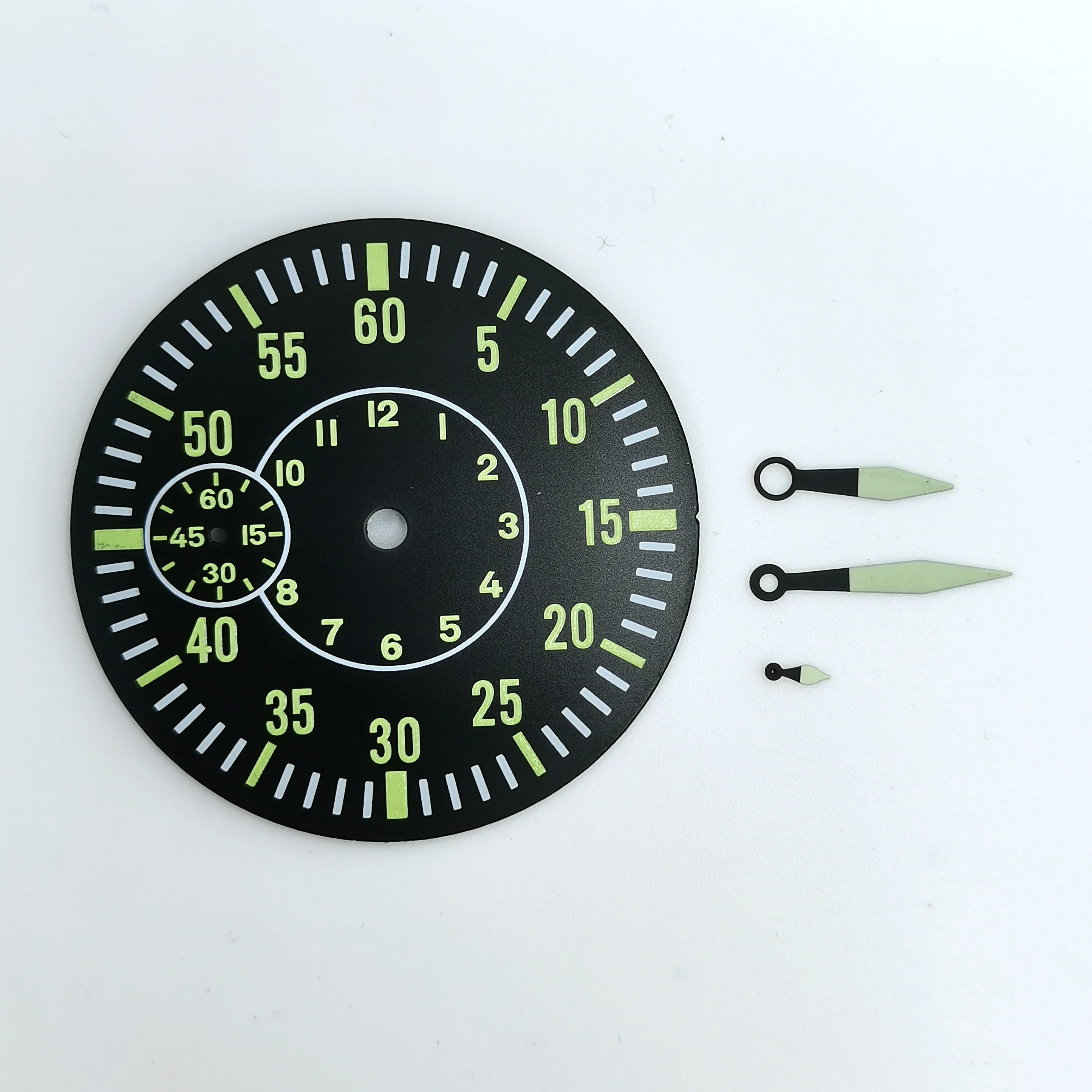 

New Watch Part 38.5MM Green Luminous Dial And Hour Hands Fit ST36 ETA6497 Manual Winding Movement