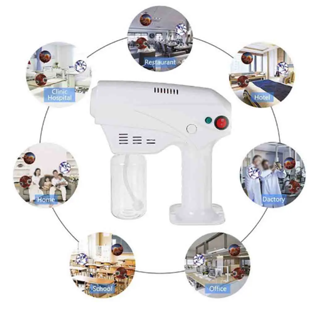 

110V-240V 1200W 260ML Disinfection Blue Light Nano Steam Gun Hair Spray Machine Ultra Fine Aerosol Water Mist Trigger Sprayer