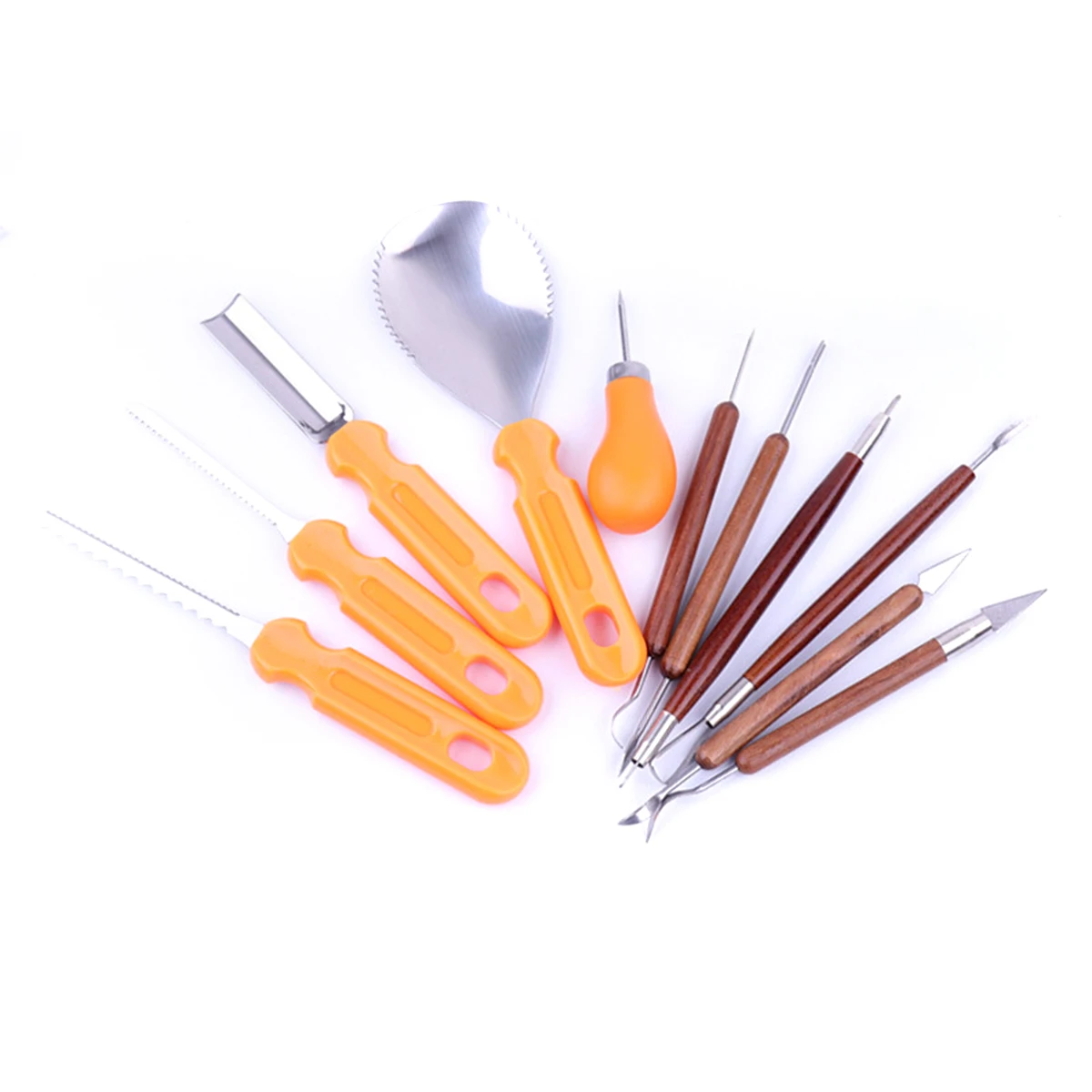 

11pcs Halloween Pumpkin Carving Tools Set Stainless Steel Fruit Carving Sculpting Tools