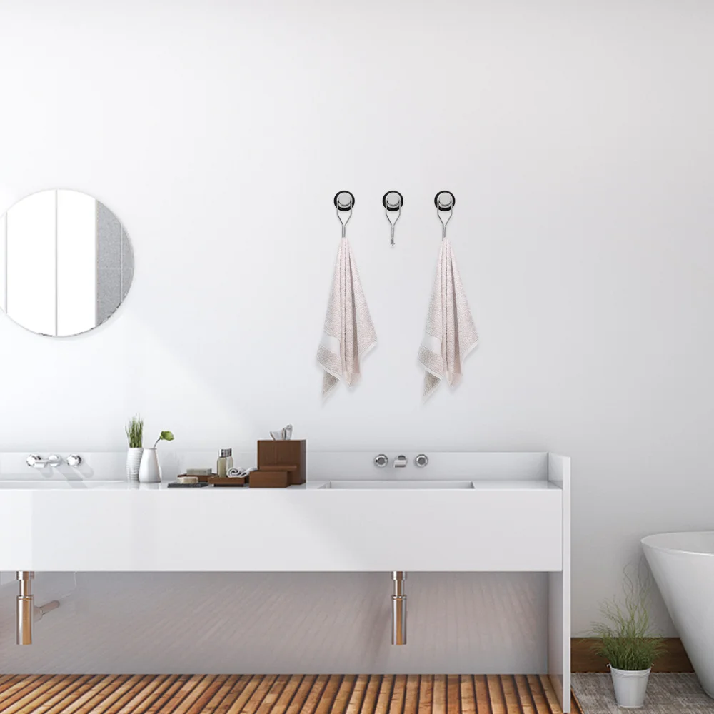 

8 Pcs 1 Bag Sturdy Rotating Hooks Cabinet Hooks Creative Door Hooks (Black)