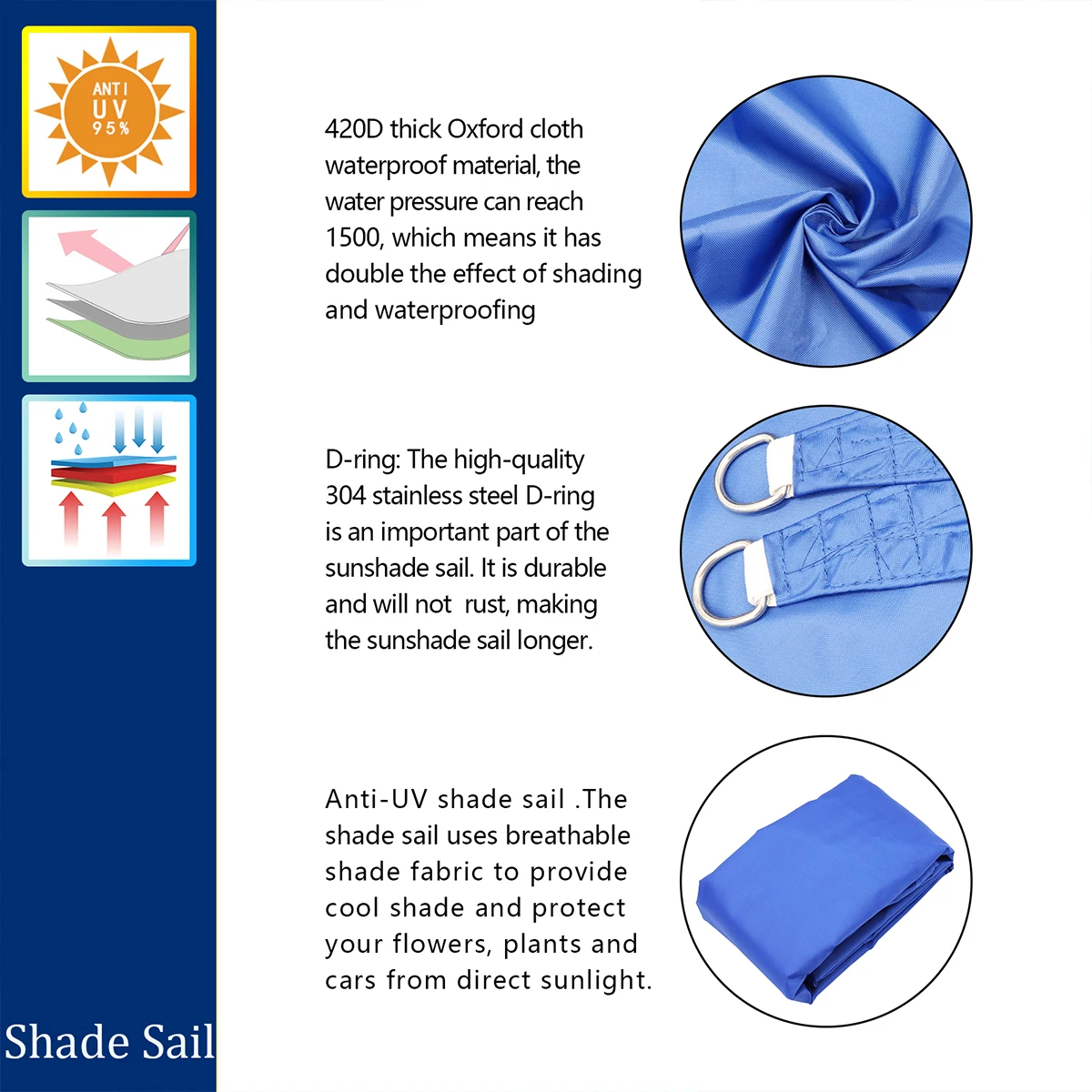 Тент для бассейна 420D из ткани Оксфорд с защитой от солнца