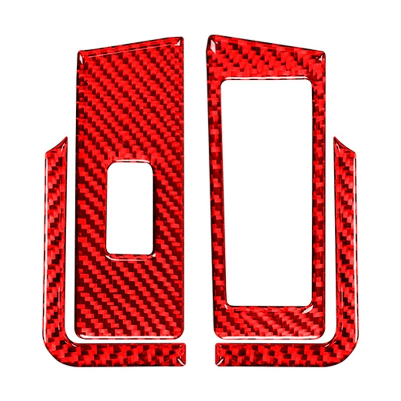 

Car Window Lifter Switch Control Panel Cover Stickers Trim Carbon Fiber for Beetle 2012-2019 Accessories(Red)