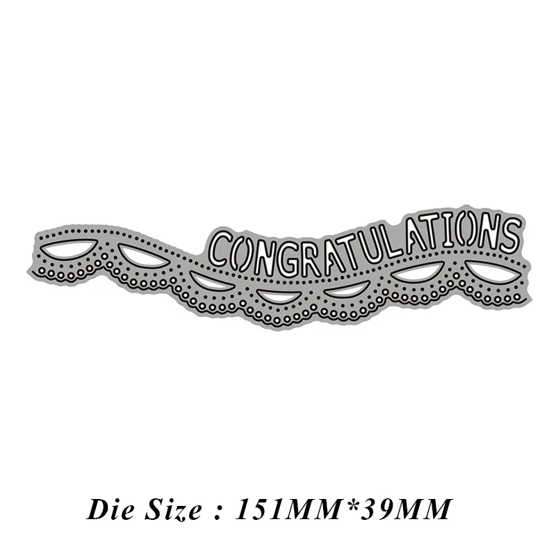 

Letter Congratulations Lace 2021 Metal Cutting Dies Cut Die Mold Card Scrapbooking Paper Craft Knife Mould Blade Punch Stencils