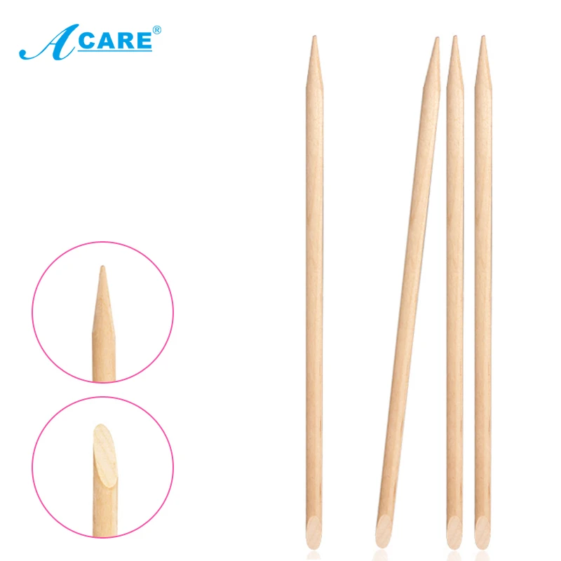 

ACARE 50pcs/set Women Lady Double End Nail Art Wood Stick Cuticle Pusher Remover Pedicure Professional Nail Art Tool