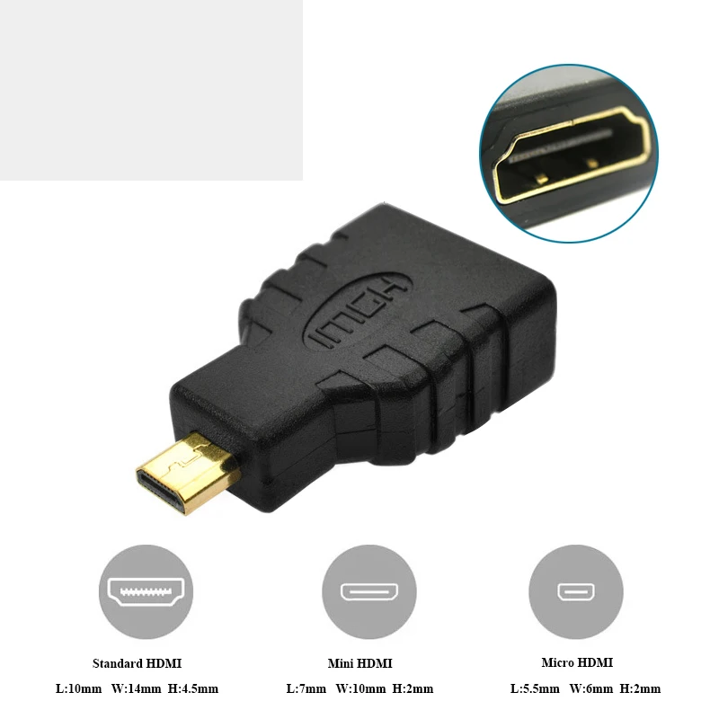 Адаптер Micro HDMI совместимый позолоченный 1080P штекер стандартный женский